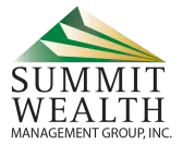A logo featuring a stylized green and gold mountain design with the text 'Summit Wealth Management Group, Inc.' in bold black letters.